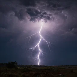 a dramatic stormy sky with lightnings , romantic painting, epic shot