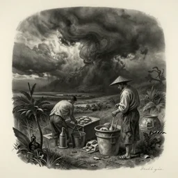 asset sheet, material study ( caricature ) fishmonger by mark ryden dark foreboding