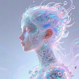 an overdetailed maximalist blacklight reactive visionary fineart sideview portrait. composition by igor goryunov. intricately ornated by andrei riabovitchev, tomasz alen kopera. background by : luminokaya and cameron gray. stylized by salviadroid. cgi. irridescent, translucent. soft pastel colors. deviantart