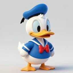 detailed concept art of a cute iconic anthropomorphic duck character wearing a sailor suit by wlop on bcy. net, realistic. feathers, art by cheng yi. donald duck