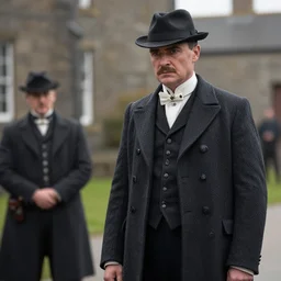 a scene from the tv series peaky blinders. realistic.