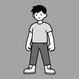 character art of dirtmill, vector, outline, digital drawing, manga, minimalist