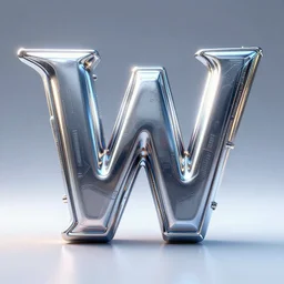 retro futuristic letter w, chrome, hajime sorayama, octane render, hyper detailed, 4 k