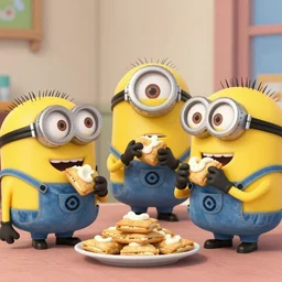 humans eating minions poptarts rejected in the style of Don Hertzfeldt