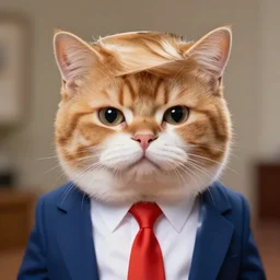 donald trump as a anthropomorphic cute cat