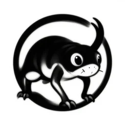 weasel vector art in black and white logo