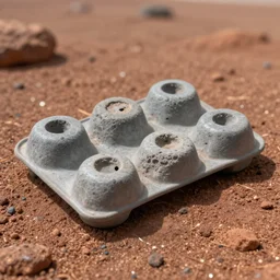 fossil of plastic six pack on Mars