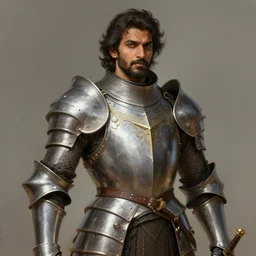portrait of rahul kohlil, knight, d & d, muscular! fantasy, armour, intricate, elegant, highly detailed, digital painting, artstation, concept art, smooth, sharp focus, illustration, art by artgerm and greg rutkowski and alphonse mucha