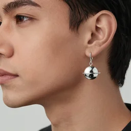 a man with two real neptune shaped earrings