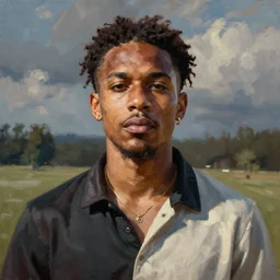 realistic oil painting of polo g