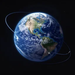 a satellite orbiting the earth, concept art, matte painting, highly detailed, dramatic lighting
