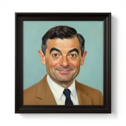 a painting of mr bean by candido portinari, wall frame