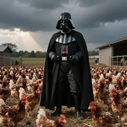 darth vader visits a chicken farm, Leica photograph