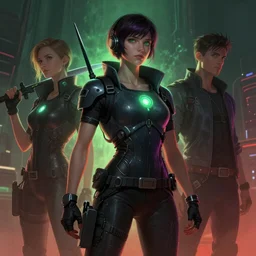 New people Blade Runners, cyberpunk style, digital painting, artstation, concept art, smooth, sharp focus, hyperrealistic, illustration, artstation trending, octane render, unreal engine, ambient light, dynamic lighting, magical, dark vibes, green, purple and red colors