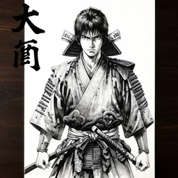 a samurai, realistic drawing ink, tsutomu nihei, cover art