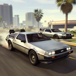 flying dmc 1 2 delorean in grand theft auto 5