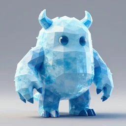 low poly ice monster, concept art,