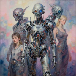 art titled mechanic dream by yoko d'holbachie feat naoto hattori, stephen kruse and ill. des featuring anna charney inspired by archan nair and salviadroid. visionary psychedelic fineart painting. gigapixel resolution. intricate detailed. beautiful dramatic cinematic. in the style of subject zero. hyperrealistic render. dreamy blurry pastel aquarel background.