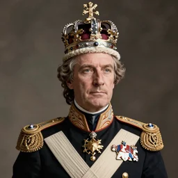 portrait of a victorian king in ceremonial outfit, male, crown, detailed face, victorian, highly detailed, cinematic lighting, photograph by elliott & fry