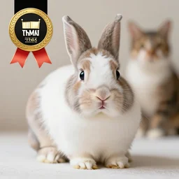 cabbit, a cross between a rabbit and a cat, cute photograph, f / 1 6, 3 5 mm, award - winning photography, soft lighting