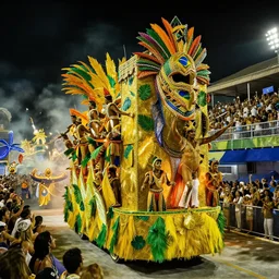 Brazil Carnival, floats carnival, party, cinematic lighting, dramatic atmosphere, by Craig Mullins, 4k resolution, trending on artstation