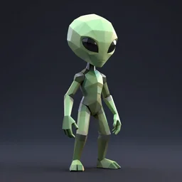 low poly alien
