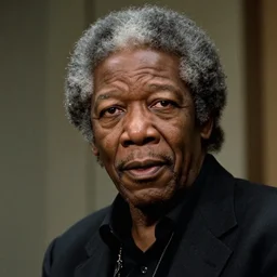 a noir film still of Morgan Freeman starring as Jimi Hendrix, shallow depth of field, close up, 40mm