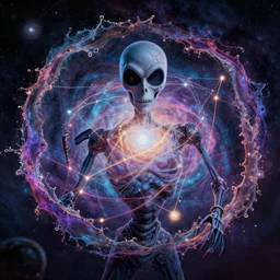 galaxy bender experiencing the quantum field, elevated consciousness, beautiful astrological neural network, matte painting and tim burton comic book art, twist of time, realistic, trending on artstation, sharp focus, depth of field, cinematic composition, physics splashes of colors, science fiction, unreal engine