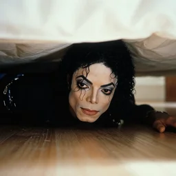michael jackson hidding under a bed