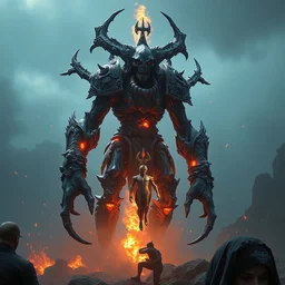 by mari shimizu and michael hussar, visually stunning, cinematic, ultra realistic, hyper realism, 1 2 k, epic, octane render, unreal engine, vfx, maya, unstable explosion : ogrimmar aspirant, brimstone warden : stone golem, geosculptor yip : master oakheart, murloc tidecaller : strength totem