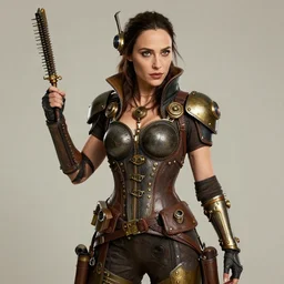 extremely detailed steampunk gal gadot