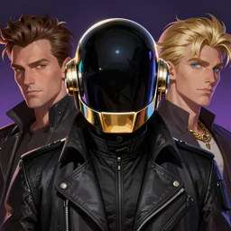 Daft Punk as fantasy D&D characters, close-up portrait art by Donato Giancola and James Gurney, digital art, trending on artstation