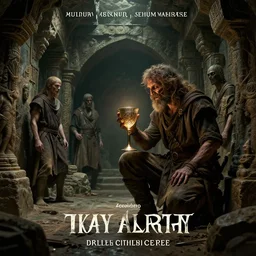 epic masterpiece of cinematographic hyperrealism where an archeologist finds a goblet of immortality in an ancient crypt. realistic shaded lighting poster by craig mallismo, artgerm, jeremy lipkin and michael garmash, unreal engine, detailed and intricate environment, digital art, art station trends, horror, matte