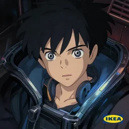 Cyberpunk ikea, close up shot from the top, anime art, Greg Rutkowski, studio ghibli, dramatic lighting