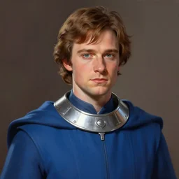 matt smith wearing blue robes with silver metal collar, in the costume of senator bail organa from star wars, beautiful detailed face. he is about 3 0 years old, digital painting, artstation, concept art, smooth, sharp focus illustration, artstation hq painting by artgerm and greg rutkowski