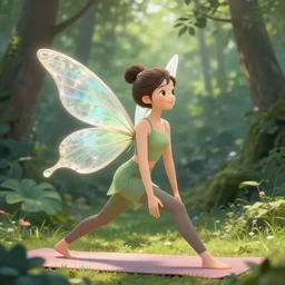 Fairy on her way to yoga class