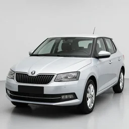 Skoda Fabia with black licence plates