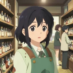 anime visual, portrait of a young female traveler in a alchemist's potion shop interior shopping, cute face by ilya kuvshinov, yoshinari yoh, makoto shinkai, katsura masakazu, dynamic perspective pose, detailed facial features, kyoani, rounded eyes, crisp and sharp, cel shad, anime poster