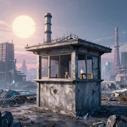 a beautiful very detailed render of building unfinished building signal box city industrial architecture by albrecht durer, tundra crystal morning sun atlantis gem postcyberpunk scumm bar at night landscape retrowave tokyo, archdaily, wallpaper, highly detailed, trending on artstation.