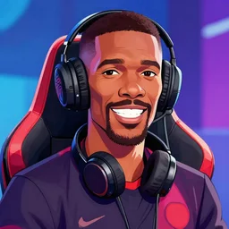a cartoon drawing of jamie foxx as an esports gamer, vivid colors, colorful, digital art, portrait, by jazza