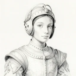 joan of arc, intricate watercolor portrait by tim doyle