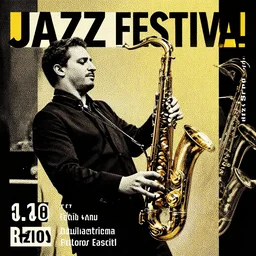 of jazz festival poster, halftone,
