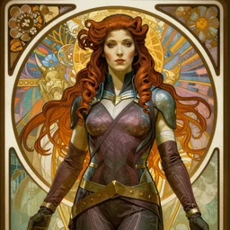 gamora from guardians of the galaxy, by alphonse mucha. art nouveau. trending on artstation