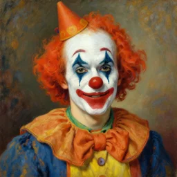 detailed impressionist portrait of drake as a clown