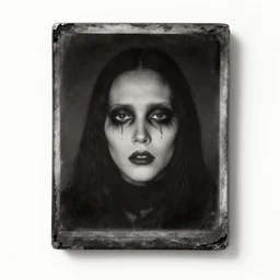 tintype flash photo of a nightmare