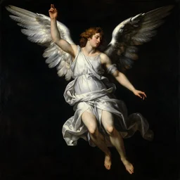 biblically accurate angel in space. pulp sci - fi art for omni magazine. high contrast. baroque period, oil on canvas. renaissance masterpiece.