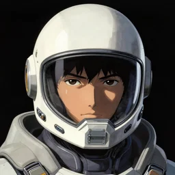 a portrait of a scifi engineer, futuristic open face helmet, matte illustration by yoshitaka amano, cover art