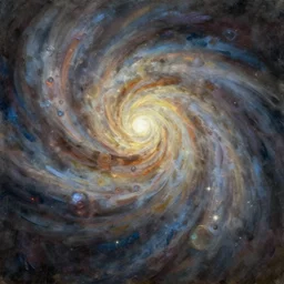 the split seconds of what the universe would have looked like before the big bang, oil painting
