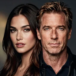 studio portrait photo of genetic hybrid face of megan fox and steve buscemi