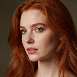 beautiful redhead woman, baroque, closeup